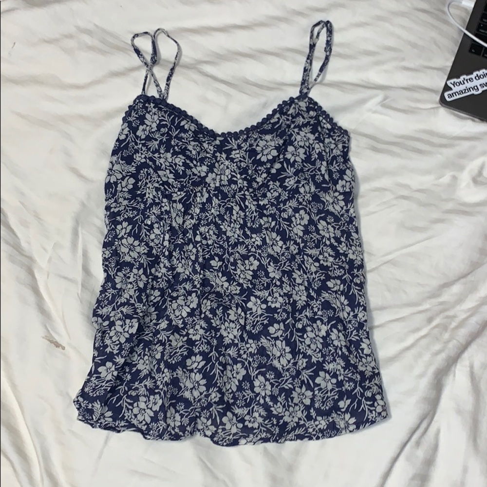 Navy floral float tank